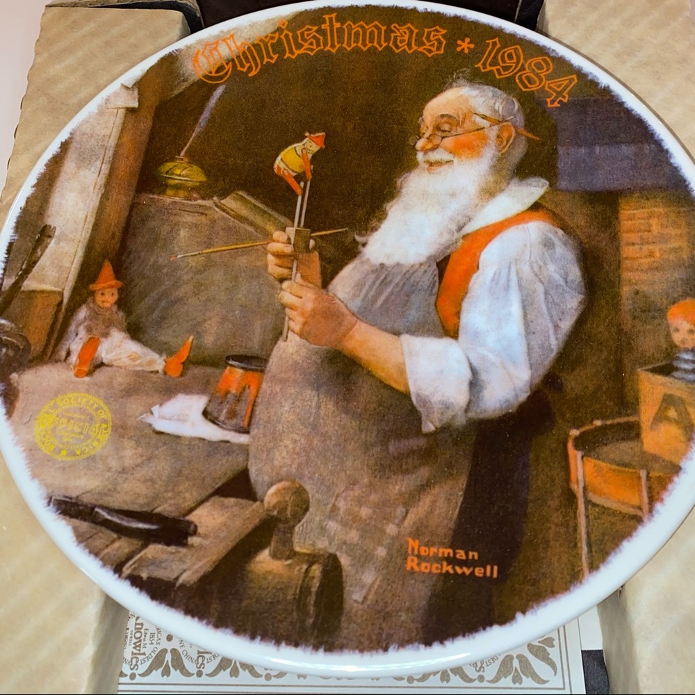 The Edwin M Knowles China Co Santa Norman Rockwell
